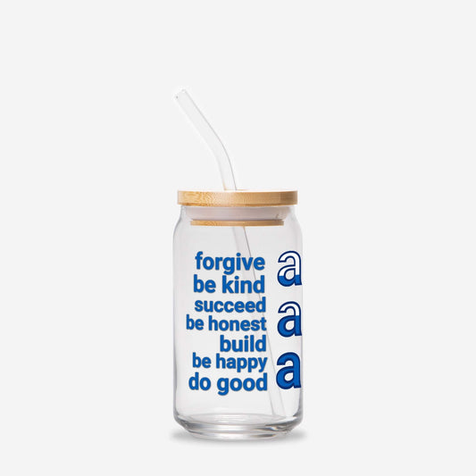 Dappled Designs Drinkware Add Straw + Lid Anyway 16oz Soda Can Glass