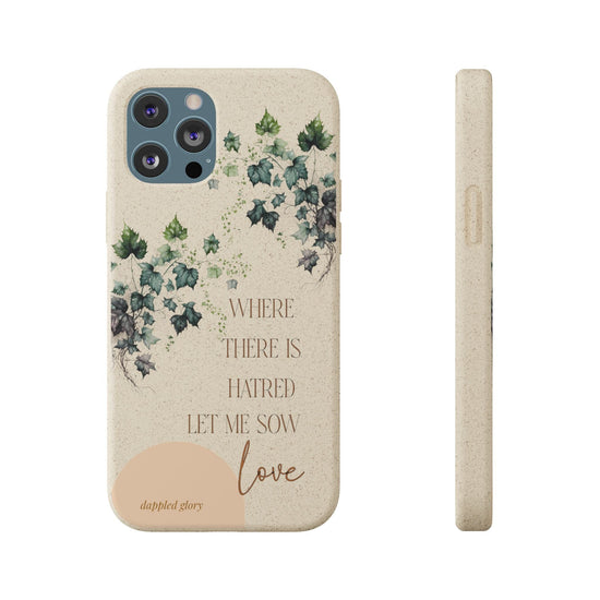 Printify Phone Case iPhone 12 Pro Max Sow Love- St. Francis Eco-Friendly Biodegradable Phone Case