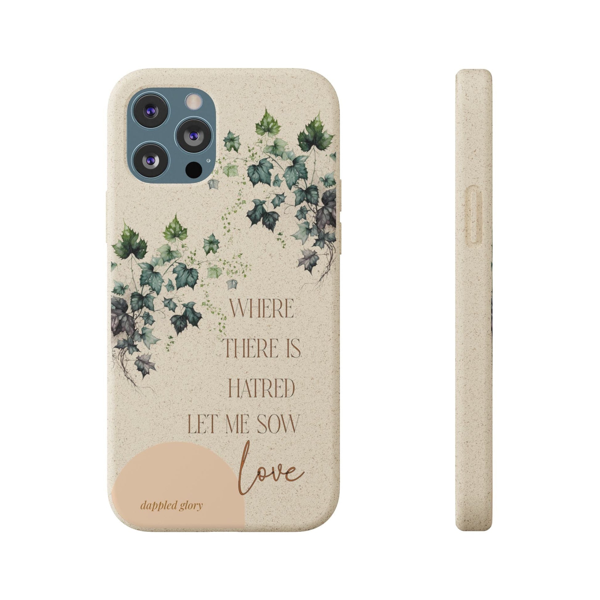 Printify Phone Case iPhone 12 Pro Max Sow Love- St. Francis Eco-Friendly Biodegradable Phone Case