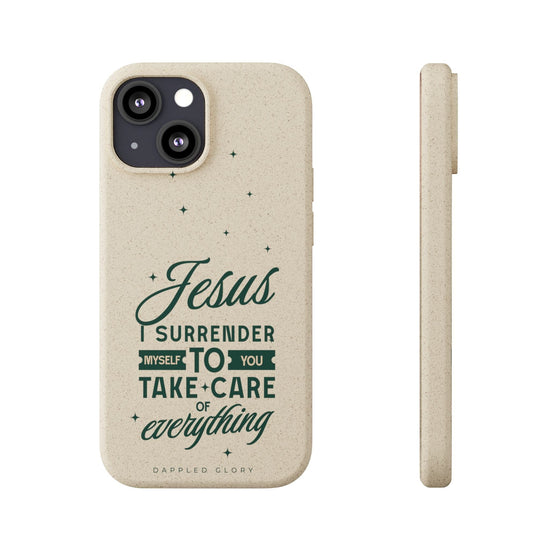 Printify Phone Case iPhone 13 Mini Jesus Surrender Prayer - Biodegradable Phone Case