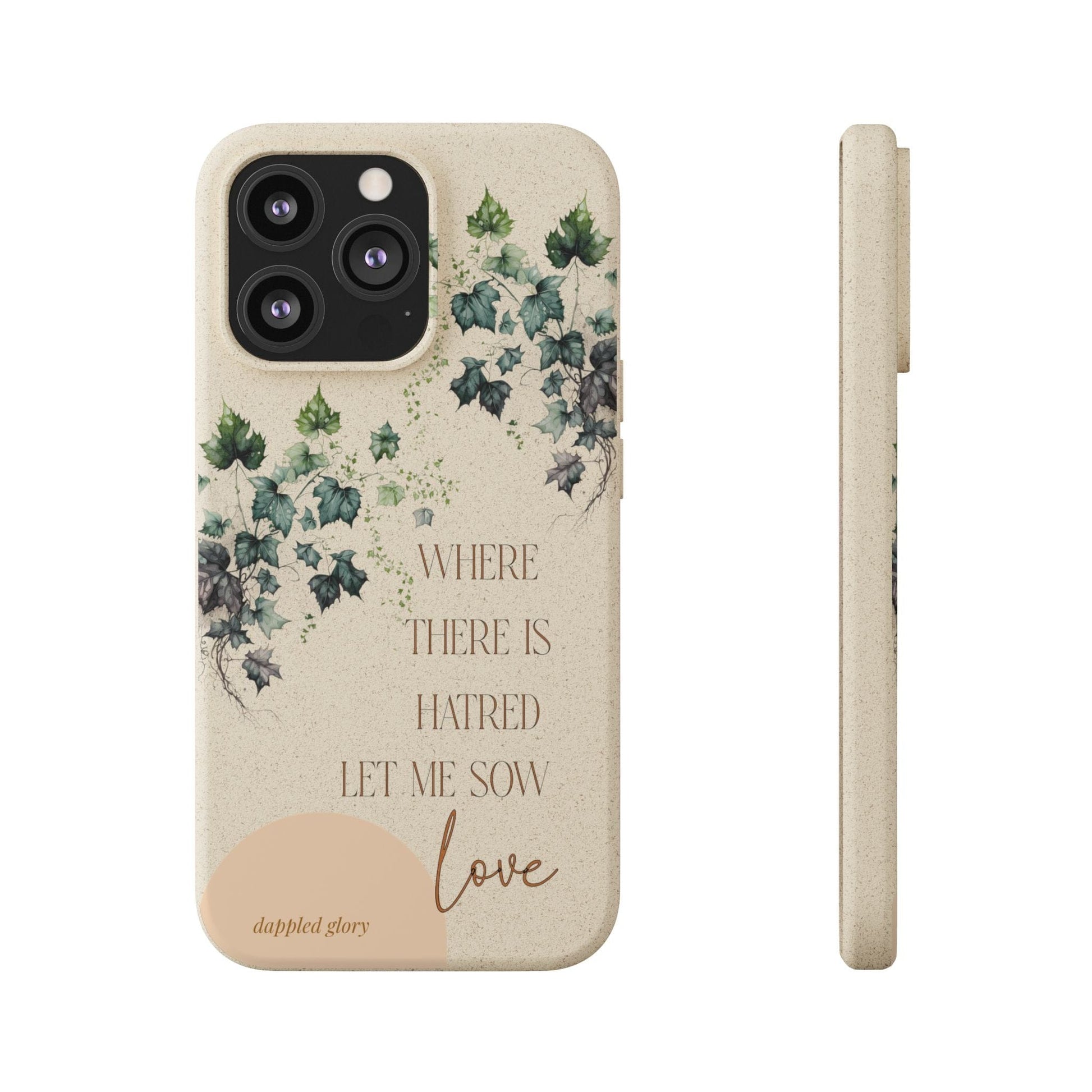 Printify Phone Case iPhone 13 Pro Sow Love- St. Francis Eco-Friendly Biodegradable Phone Case
