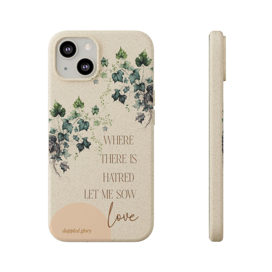 Printify Phone Case iPhone 13 Sow Love- St. Francis Eco-Friendly Biodegradable Phone Case