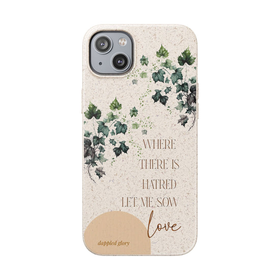 Printify Phone Case iPhone 14 Plus Sow Love- St. Francis Eco-Friendly Biodegradable Phone Case