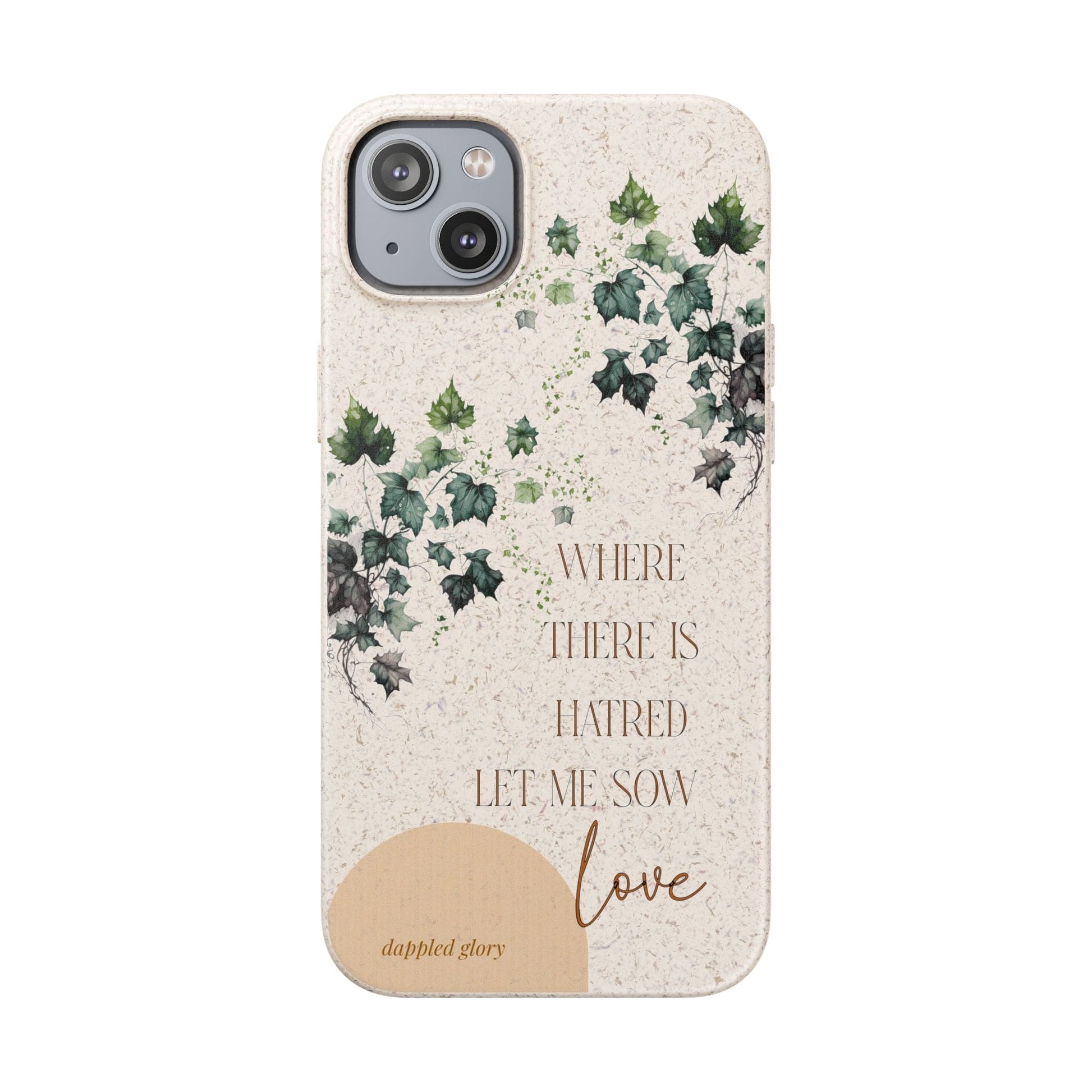 Printify Phone Case iPhone 14 Plus Sow Love- St. Francis Eco-Friendly Biodegradable Phone Case