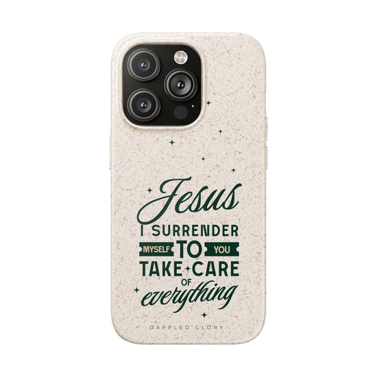 Printify Phone Case iPhone 14 Pro Jesus Surrender Prayer - Biodegradable Phone Case