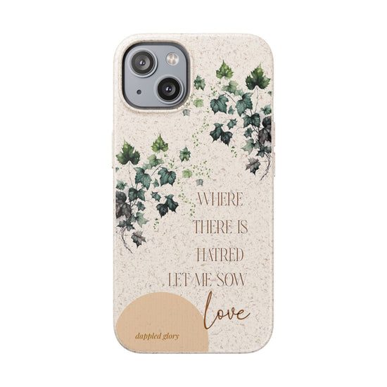 Printify Phone Case iPhone 14 Sow Love- St. Francis Eco-Friendly Biodegradable Phone Case
