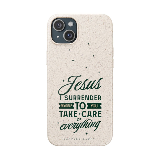 Printify Phone Case iPhone 15 Plus Jesus Surrender Prayer - Biodegradable Phone Case