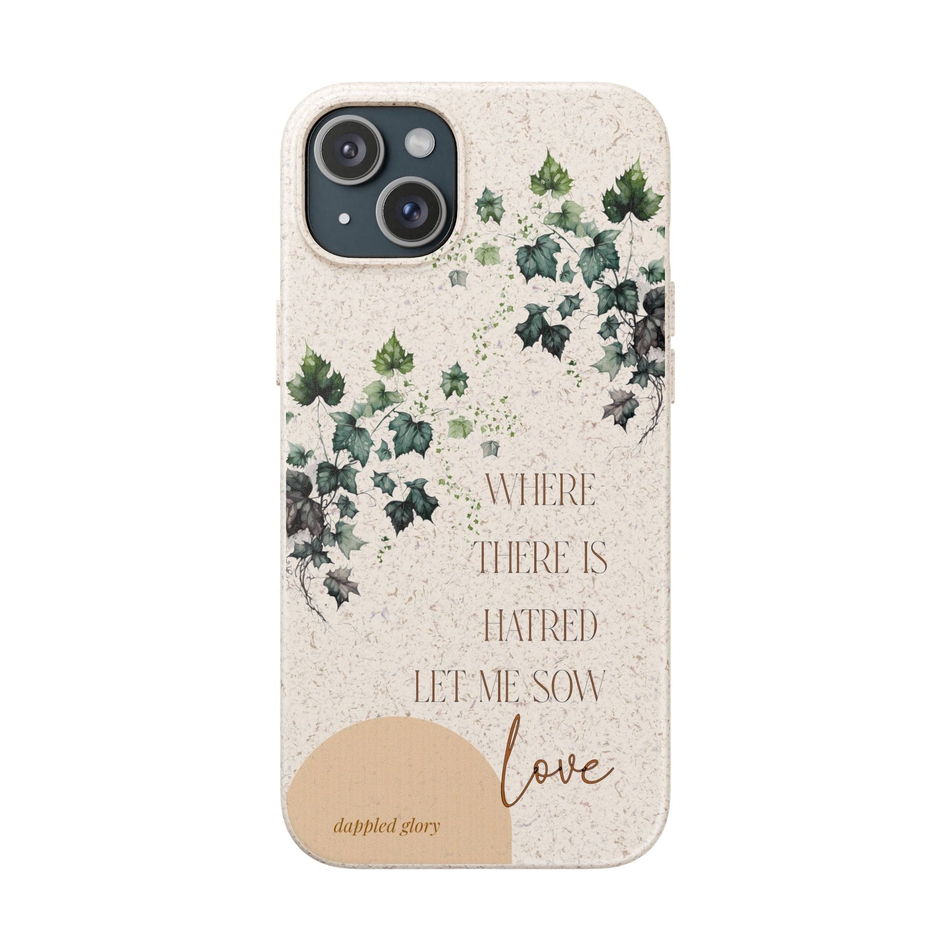 Printify Phone Case iPhone 15 Plus Sow Love- St. Francis Eco-Friendly Biodegradable Phone Case