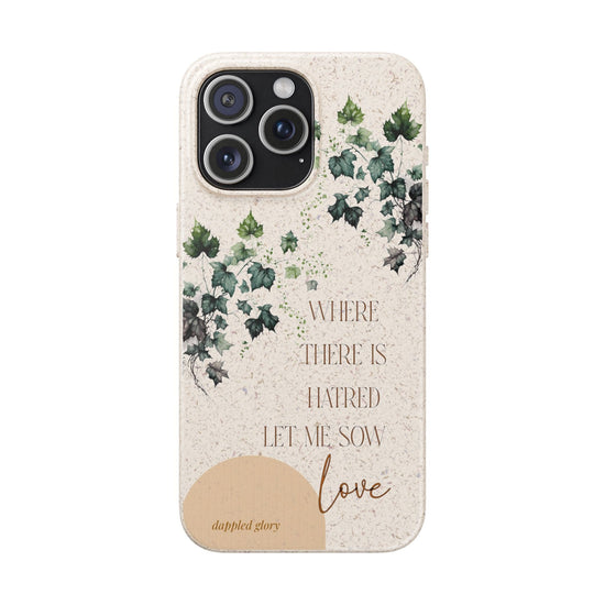 Printify Phone Case iPhone 15 Pro Max Sow Love- St. Francis Eco-Friendly Biodegradable Phone Case