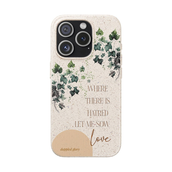 Printify Phone Case iPhone 15 Pro Sow Love- St. Francis Eco-Friendly Biodegradable Phone Case