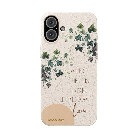 Printify Phone Case iPhone 16 Plus Sow Love- St. Francis Eco-Friendly Biodegradable Phone Case