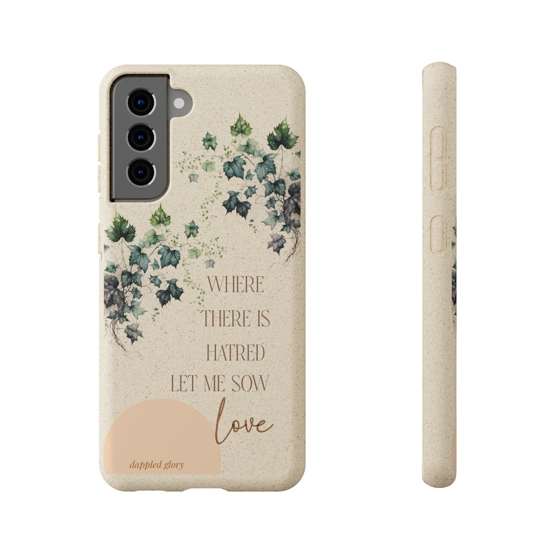 Printify Phone Case Samsung Galaxy S21 Sow Love- St. Francis Eco-Friendly Biodegradable Phone Case