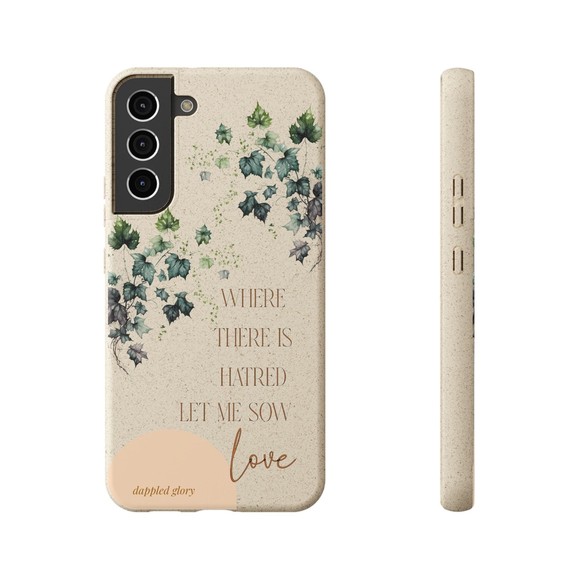 Printify Phone Case Samsung Galaxy S22 Plus Sow Love- St. Francis Eco-Friendly Biodegradable Phone Case