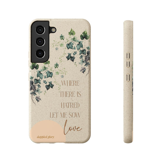 Printify Phone Case Samsung Galaxy S22 Sow Love- St. Francis Eco-Friendly Biodegradable Phone Case
