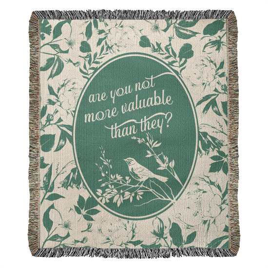 ShineOn Fulfillment Blanket 50" x 60" More Valuable (Matthew 6:26) Heirloom Woven Blanket