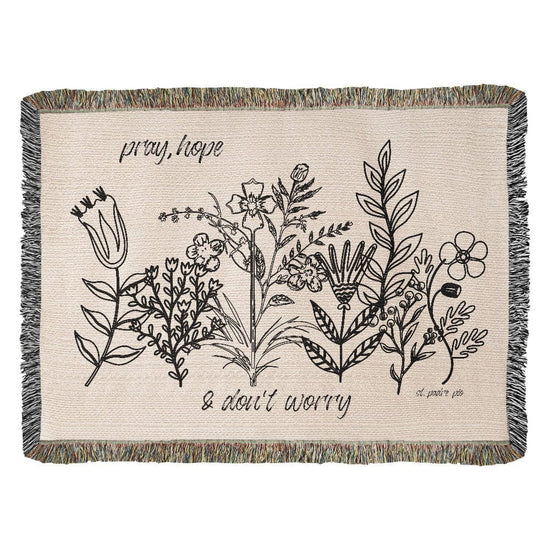 ShineOn Fulfillment Blanket 52" x 37" Pray, Hope, & Don't Worry Heirloom Woven Blanket