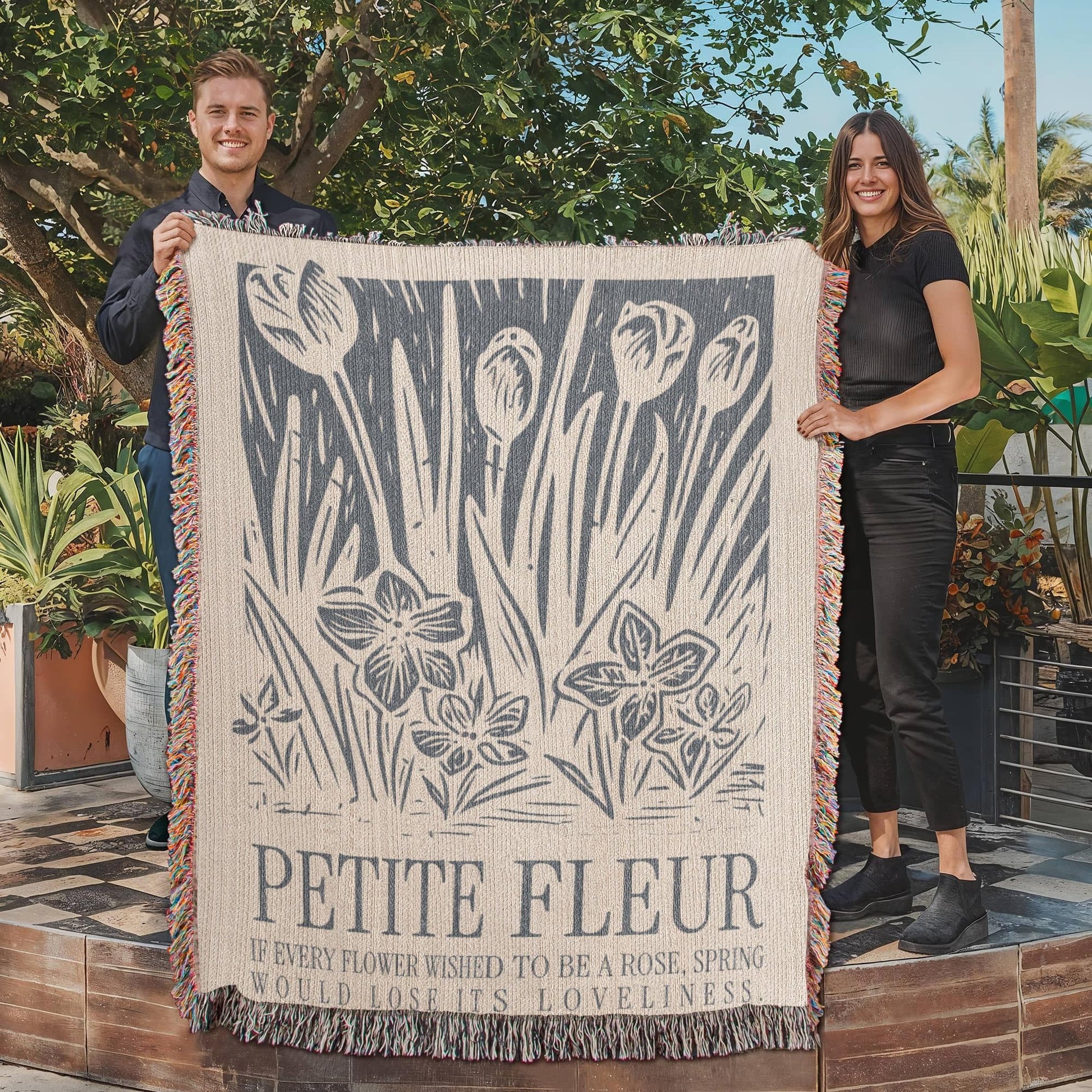 ShineOn Fulfillment Blanket Petite Fleur Heirloom Woven Blanket