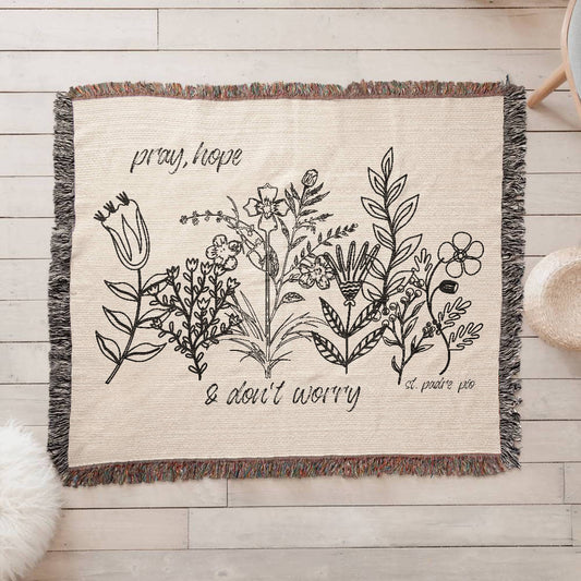 ShineOn Fulfillment Blanket Pray, Hope, & Don't Worry Heirloom Woven Blanket