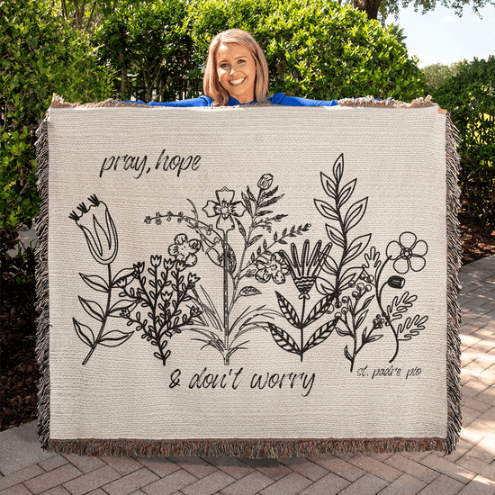 ShineOn Fulfillment Blanket Pray, Hope, & Don't Worry Heirloom Woven Blanket