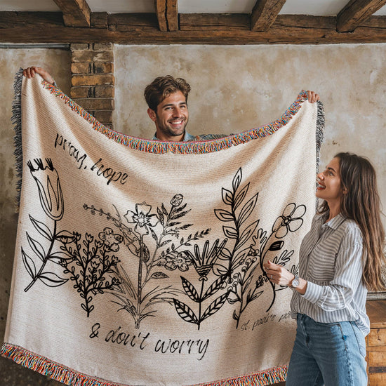 ShineOn Fulfillment Blanket Pray, Hope, & Don't Worry Heirloom Woven Blanket