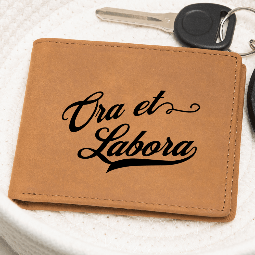 ShineOn Fulfillment Jewelry Leather Wallet Ora et Labora Leather Wallet