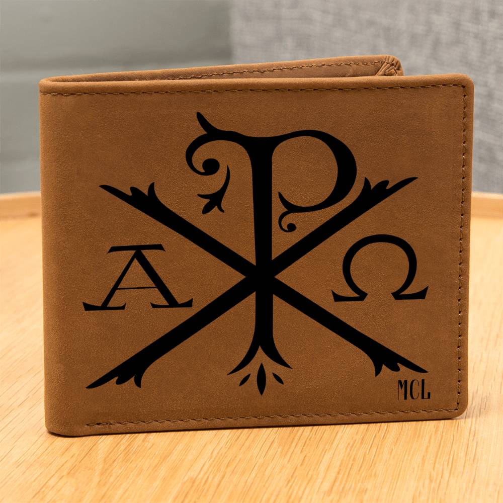 ShineOn Fulfillment Jewelry Personalized Chi-Rho Graphic Leather Wallet