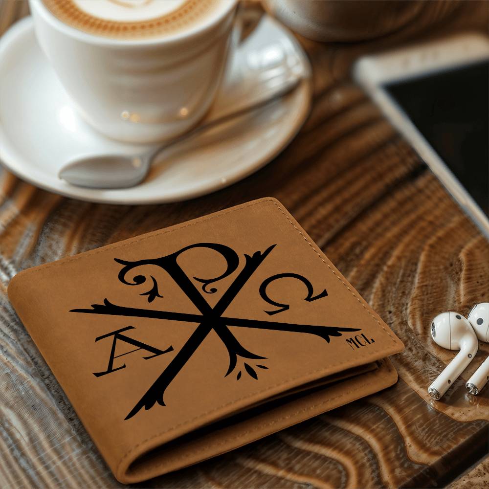 ShineOn Fulfillment Jewelry Personalized Chi-Rho Graphic Leather Wallet