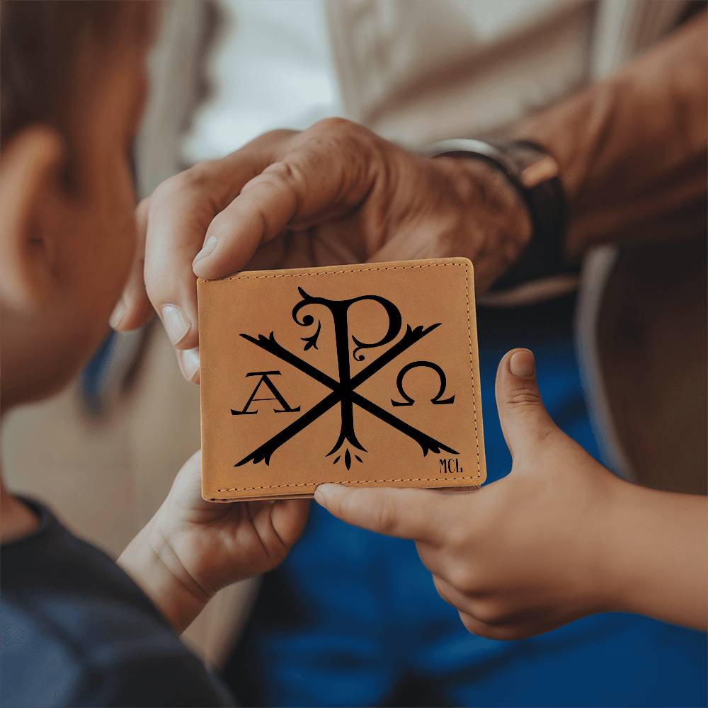ShineOn Fulfillment Jewelry Personalized Chi-Rho Graphic Leather Wallet
