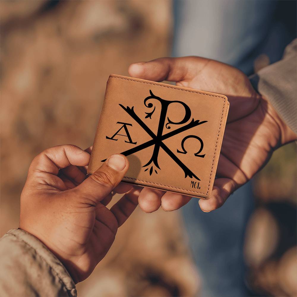 ShineOn Fulfillment Jewelry Personalized Chi-Rho Graphic Leather Wallet