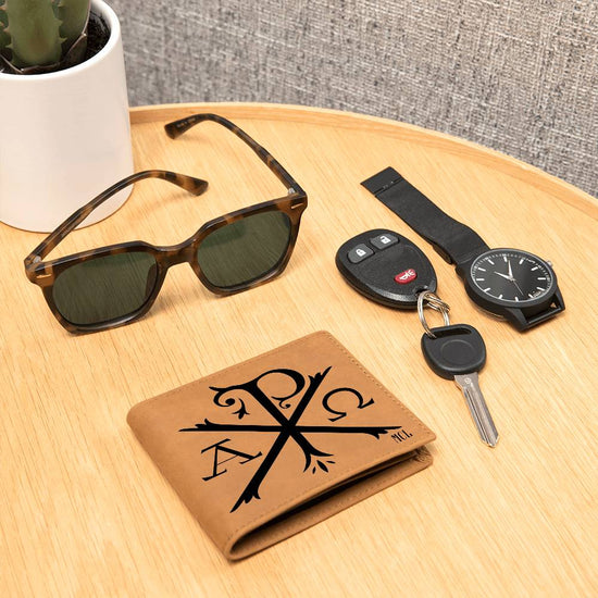 ShineOn Fulfillment Jewelry Personalized Chi-Rho Graphic Leather Wallet