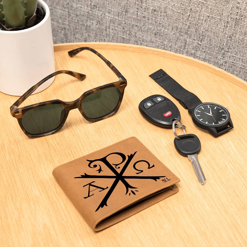 ShineOn Fulfillment Jewelry Personalized Chi-Rho Graphic Leather Wallet