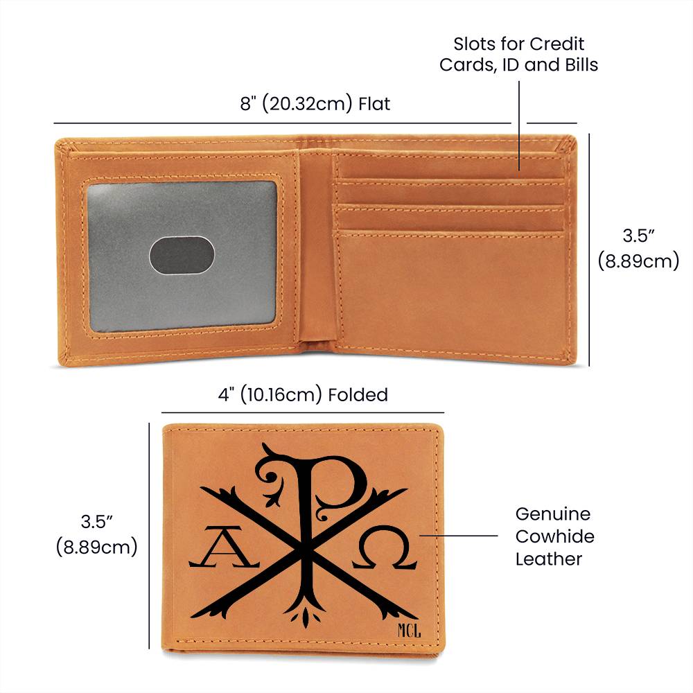 ShineOn Fulfillment Jewelry Personalized Chi-Rho Graphic Leather Wallet