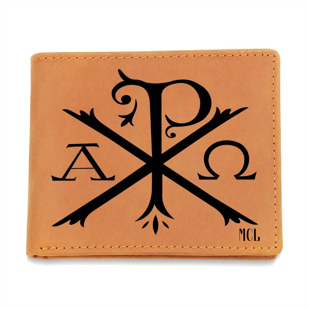 ShineOn Fulfillment Jewelry Personalized Chi-Rho Graphic Leather Wallet