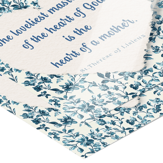 teelaunch Poster Matte Catholic Mother Floral Wall Art St. Therese of Lisieux Quote Print Heart of a Mother Quote Catholic Mothers Day Gift Christian Nursery Decor