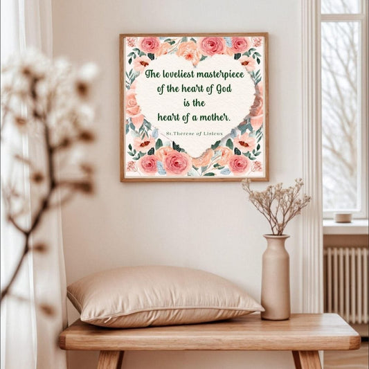 teelaunch Poster Matte "Heart of a Mother" Rose 12x12 Matte Print