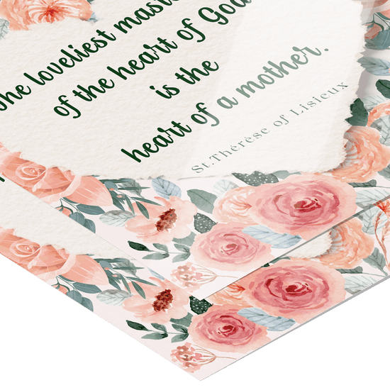teelaunch Poster Matte St. Therese Quote Heart of a Mother Catholic Wall Print Gift for Catholic Mom