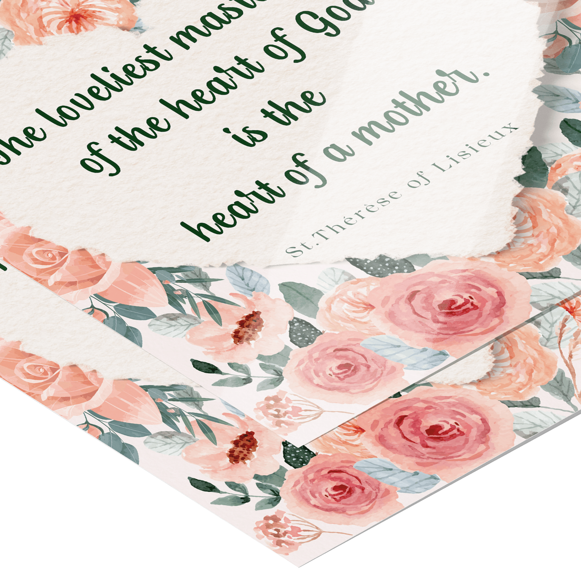 teelaunch Poster Matte St. Therese Quote Heart of a Mother Catholic Wall Print Gift for Catholic Mom