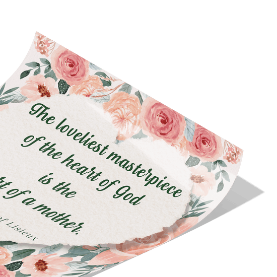 teelaunch Poster Matte St. Therese Quote Heart of a Mother Catholic Wall Print Gift for Catholic Mom