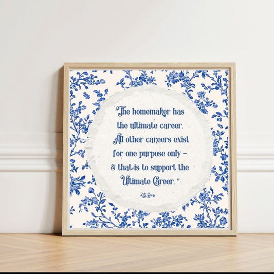 teelaunch Poster Matte The Ultimate Career Blue Chinoiserie 12x12 Matte Print