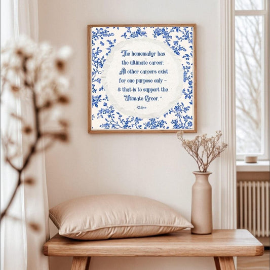 teelaunch Poster Matte The Ultimate Career Blue Chinoiserie 12x12 Matte Print